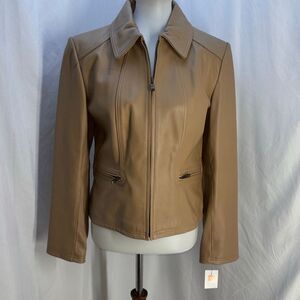 NWT Vtg Pelle Studio Wilsons Leather Jacket tan Sz L Butter soft lined